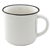 13 oz. Ceramic Camper Mug - White with Black Lip