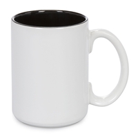 15 oz Two Tone Colored Mug - Black