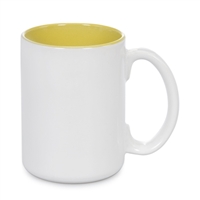 15 oz Two Tone Colored Mug - Yellow