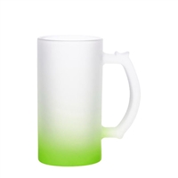 16 oz Glass Beer Stein - Frosted - Gradient Green -  ORCA
