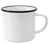 18 oz. White Enamel Camper Mug with Black Lip