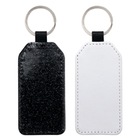 Fashion Sparkle Keychain - Black Rectangle (PU)