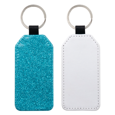 Fashion Sparkle Keychain - Blue Rectangle (PU)