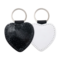 Fashion Sparkle Keychain - Black Heart (PU)