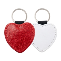 Fashion Sparkle Keychain - Red Heart (PU)