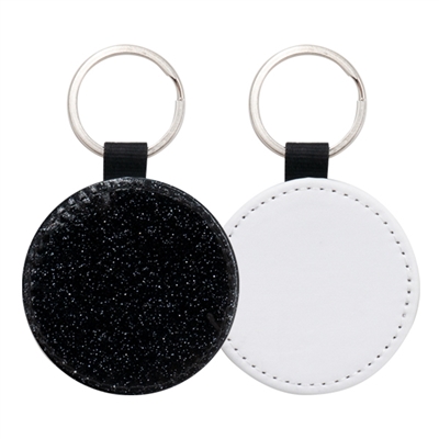 Fashion Sparkle Keychain - Black Circle (PU)