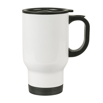 14 oz. Stainless Steel Travel Mug - White