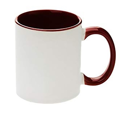 11 oz. Inner/Handle Maroon Orca Mugs