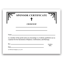 Sponsor Certificate
