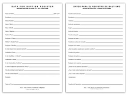 Baptism Data Form English/Spanish