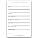 Baptism Data Form Spanish