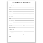 Funeral Arrangement Form