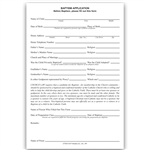 Baptism Application Form