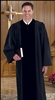 Cambridge Black Pulpit Robe with Polyester Velvet Panels