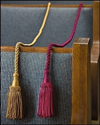 Wghtd Pew Ropes/Tassels-Gld 4p