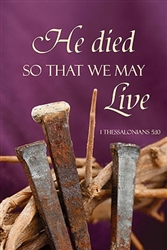 He Died So That We May Live Lenten Banner