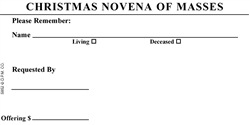 Christmas Novena offering Envelope