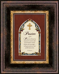 Timothy 4:2 Pastor Appreciation Framed Tabletop Christian Verse - 8" x 10"