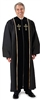 Pulpit Robe: Black With Embroidered Gold Crosses