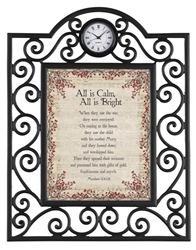 All is Calm, All is Bright Heartfelt Timeless Treasures Framed Table Clocks Metal frame - 7 X 9