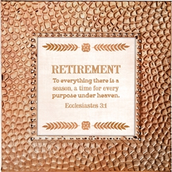 Retirement Touch of Vintage Copper frame Tabletop Christian Verses - 7 x 7