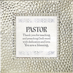 Pastor Touch of Vintage Silver frame Tabletop Christian Verses - 7 x 7