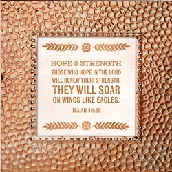 Isaiah 40:31 Touch of Vintage Copper frame Tabletop Christian Verses - 7 x 7