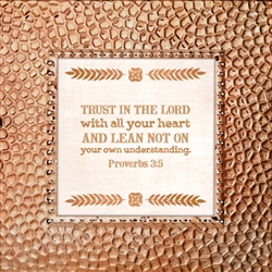 Proverbs 3:5 Touch of Vintage Copper frame Tabletop Christian Verses - 7 x 7