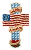 God Bless America Wall Cross - 12" H