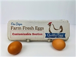 12-egg Solid Top Custom Info Print on Blue/Brown design