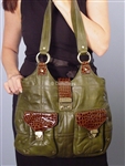 Bolzano Fiore Designer Tote Olive