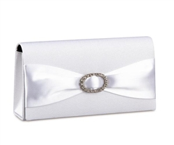 Coloriffics White Satin Clutch with Boca Crepe HB968