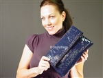 Nicole Miller Rumer Clutch Sapphire Patent Tundra