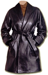 lamb leather wrap coat
