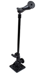 Universal Drill Down Pivot Base with 18 Inch Post and Double Ball Socket Arm for Electronic Devices