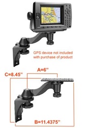 Vertical Surface Base with 6 Inch Bent Swing Arm and Universal 6.25 Inch x 2 Plate (RAM-111U Series Compatible)