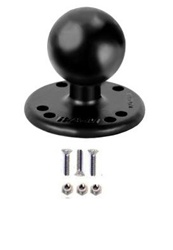 Universal 2.5 Inch Round Plate with 1.5 Inch Diameter Rubber Ball and Garmin Mounting Hardware for Garmin echo: 100, 150, 300c, etc