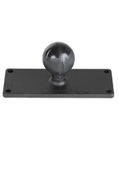 2 Inch x 5 Inch Aluminum Plate with 1.5 Inch Dia. Ball (4-Hole Pattern of 1.5" x 4.5" Center to Center)