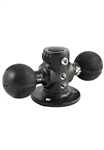 2.5 Inch Diameter Base with Two 1.5 Inch Balls (Optional Third Ball), 5/8" Dia Open Hole and Locking Knob