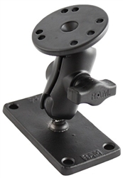 2.5 Inch Diameter Base with SHORT Sized Length Arm and Rectangular 2 Inch x 4 Inch Mounting Plate (RAM-B-202U-24)