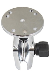 CHROME 2.5 Inch Dia. Round Base with 1 Inch Diameter Ball and SHORT Sized Length Arm (No Diamond Mounting Plate Adapter)