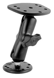 2.5" Dia. Base with 1" Dia. Rubber Ball, Standard Sized Length Arm and Marine Plate for Specified Eagle, Humminbird and Lowrance Models