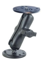 2.5 Inch Round Base with Standard Sized Length Arm and 2.5 Inch Dia. Plate with 1/4"-20 Male Aluminum Camera Stud