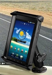 2.5 Inch Dia.  Base & Std. Sized Arm with RAM-HOL-TAB-SMU SMALL Universal Tablet Cradle fits MOST 7" Screens WITH or WITHOUT Case/Cover Archos 7, Dell Streak 7, Google Nexus 7, HTC Flyer, Samsung Galaxy, etc.