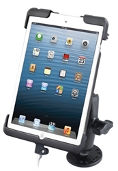 2.5 Inch Diameter Base and Standard Sized Length Arm with RAM-HOL-TAB11U Docking Connector Holder for Apple iPad Mini (1st Gen) WITHOUT Case or Cover