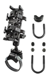 ATV/UTV Strap or U-Bolt Base (U-Bolt Fits .5 to 1.25" Dia., Strap Base Fits 1.57 to 3.15" Dia.), Standard Arm & RAM-HOL-UN4U Univ. Finger Gripping Cradle (Fits Device Width 1.25" to 3.5" Including GPS, eTrex, 2 Way Radios, Smartphones with Cover/Case)