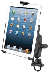Handlebar Mount with Zinc U-Bolt (Fits .5 to 1.25 Dia.), Standard Sized Length Arm and RAM-HOL-AP14U Holder for Apple iPad Mini 1st Gen & iPad Mini 3 WITHOUT Case or Cover