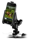 Handlebar Mount with Zinc U-Bolt (Fits .5 to 1.25 Dia.), Standard Sized Length Arm and RAM-HOL-AP3U Apple iPhone Holder (1st Gen WITHOUT Case or Cover)