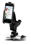 Handlebar Mount with Zinc U-Bolt (Fits .5 to 1.25 Dia.), Standard Sized Length Arm & Apple RAM-HOL-AP4U Holder (iPod Touch 1st Gen WITHOUT Case or Cover)