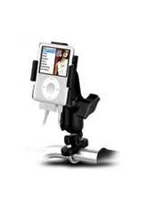 Handlebar Mount with Zinc U-Bolt (Fits .5 to 1.25 Dia.), Standard Sized Length Arm and RAM-HOL-AP5U Apple iPod Nano Holder (3rd Gen WITHOUT Case or Cover)